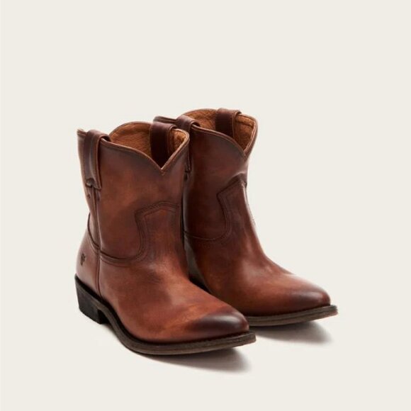 Frye Women's Billy Short Western Boots, Cognac, 9 - Picture 3 of 6